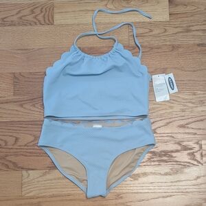 NWT Girls Lt Blue Old Navy 2 piece bathing suit, sz XXL (18/20)